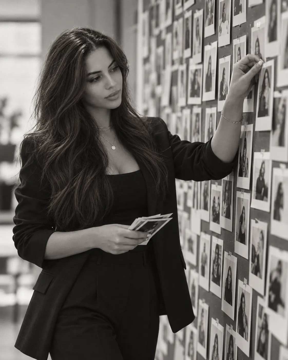 Rim sélectionne des créateurs sur un mur de photos Polaroid