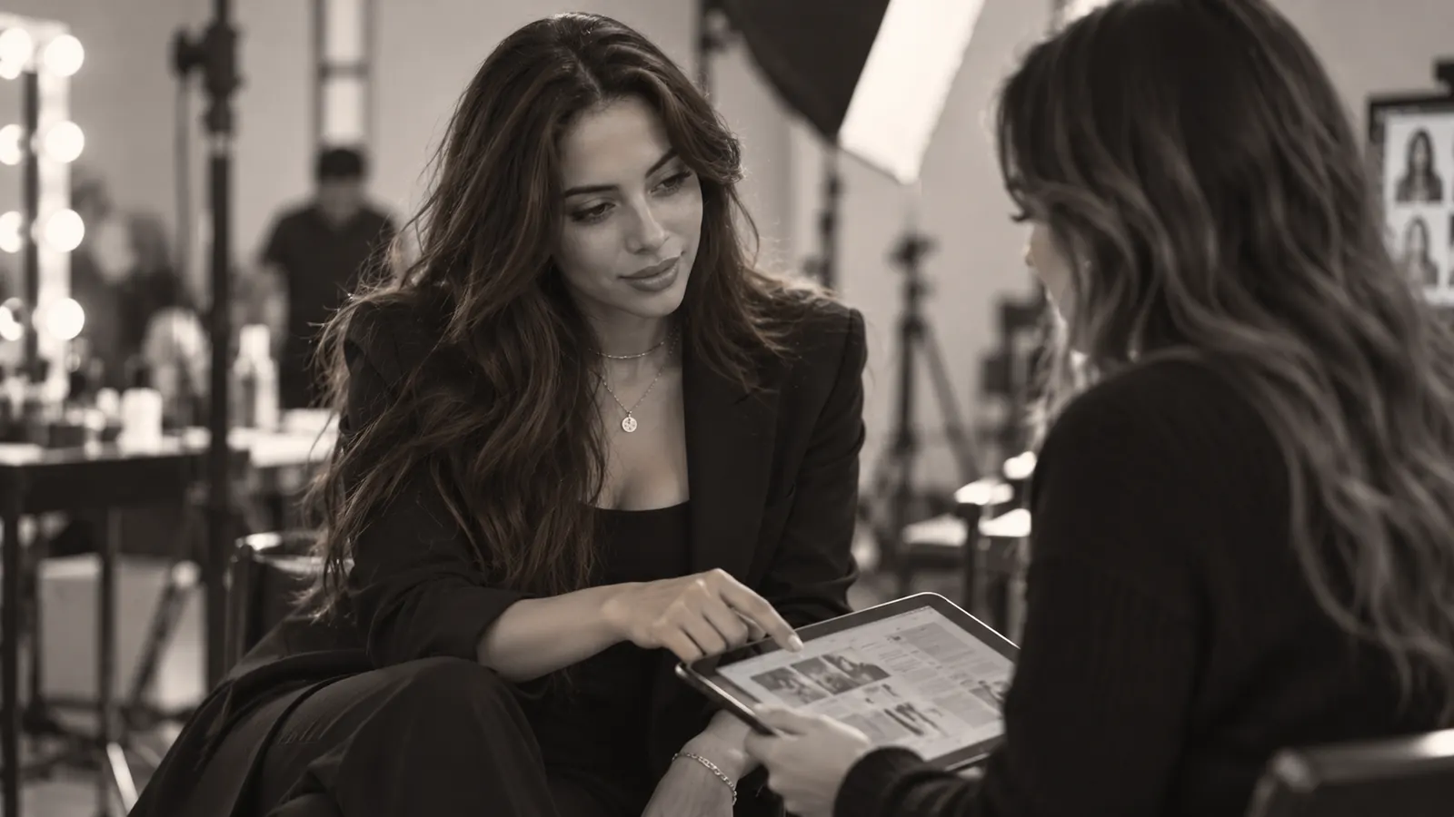 Rim échange avec une créatrice en coulisses d’un shooting