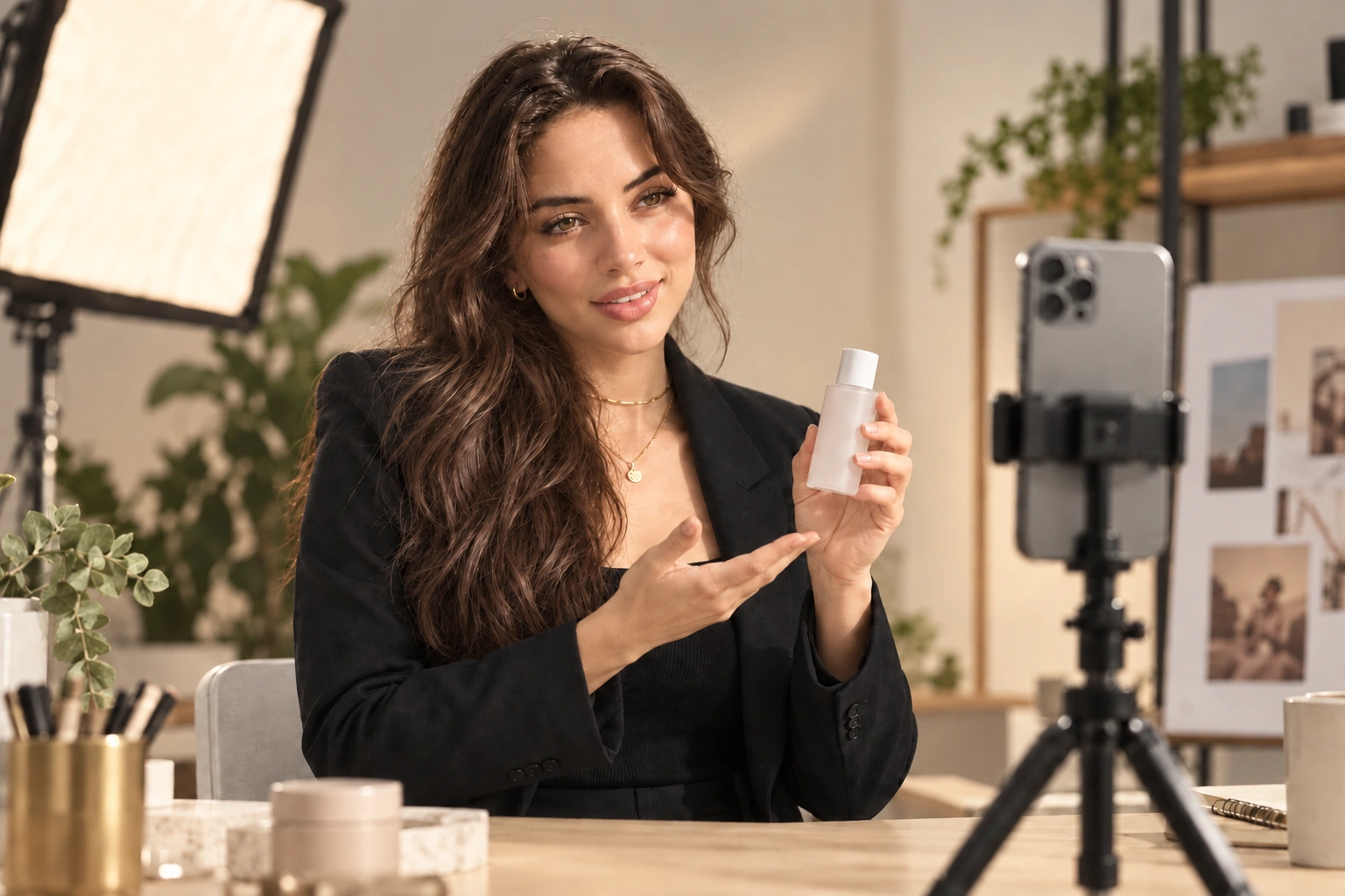 Rim présentant un produit pendant un tournage UGC